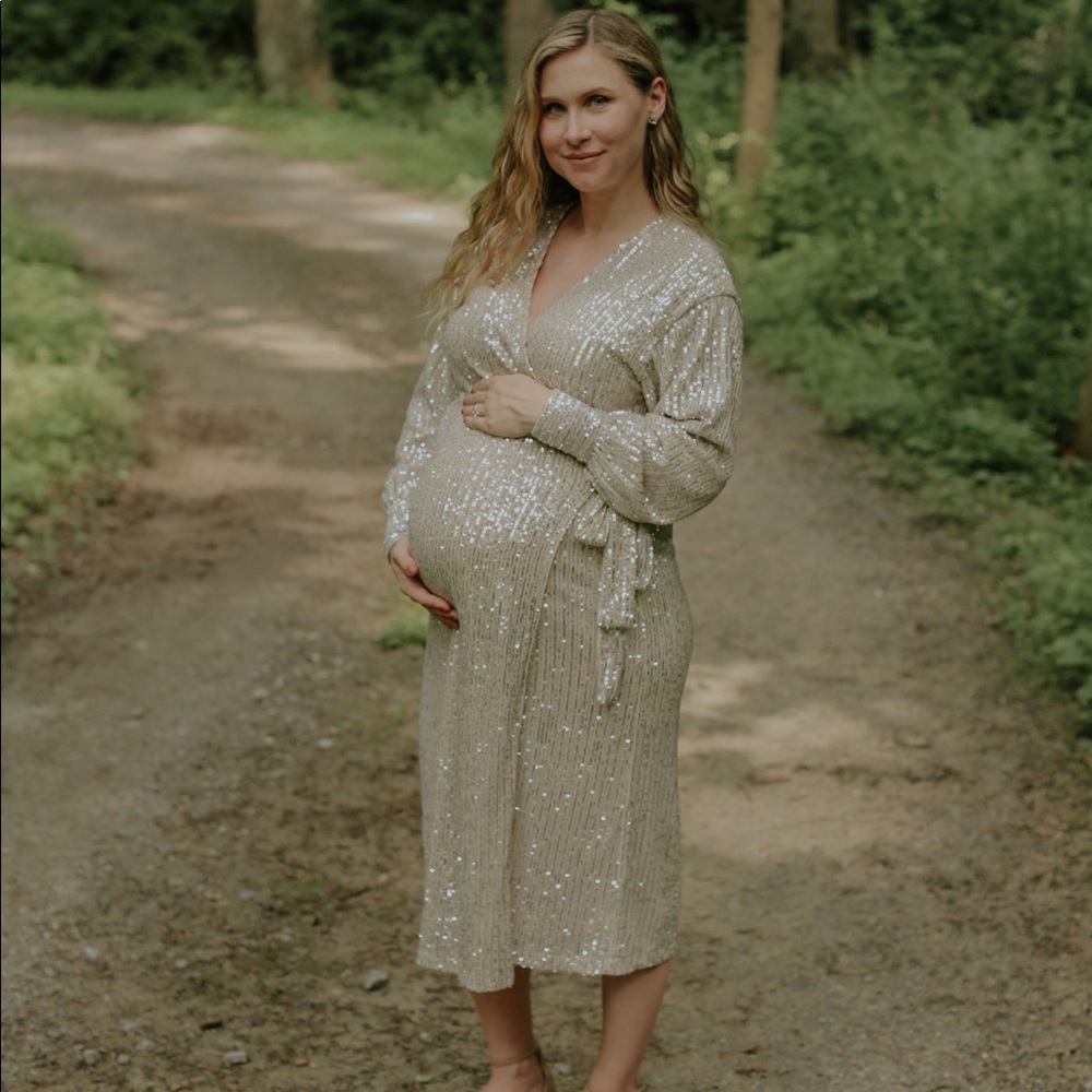 Metallic, Sparkly Maternity Dress- Size US6 UK10